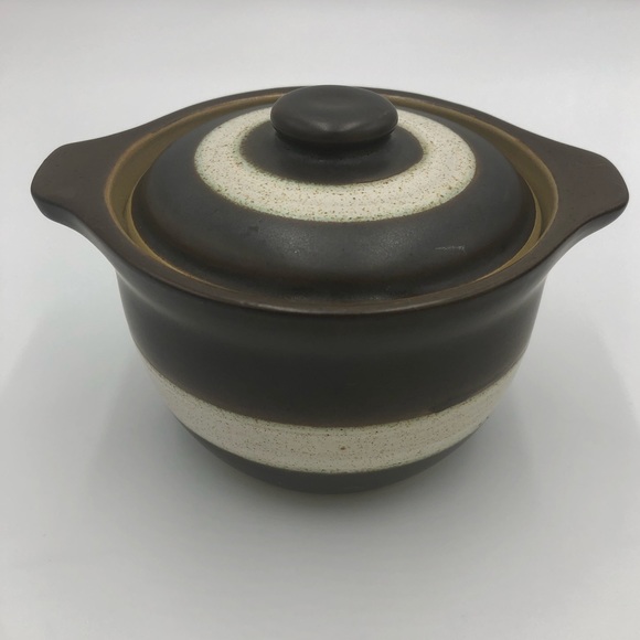 Vintage Denby Russet Covered Casserole Dish / Soup Pot England Approx 5"W X 3"H. - Picture 1 of 6